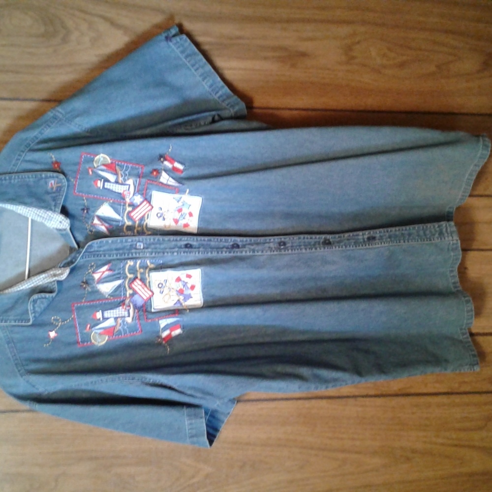 Women's blue jean shirt